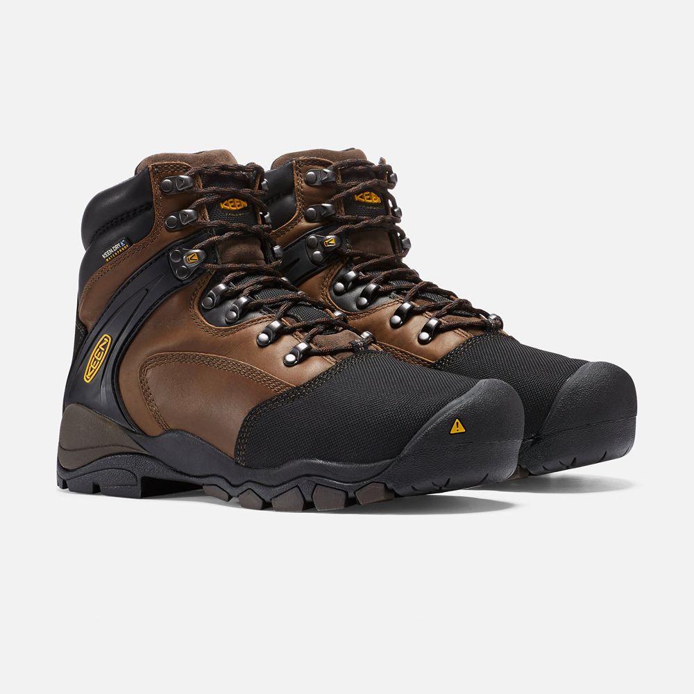 Botte de Travail Keen Homme Marron/Noir | Louisville 6\" Met (Steel Toe) | CVNAD-0349